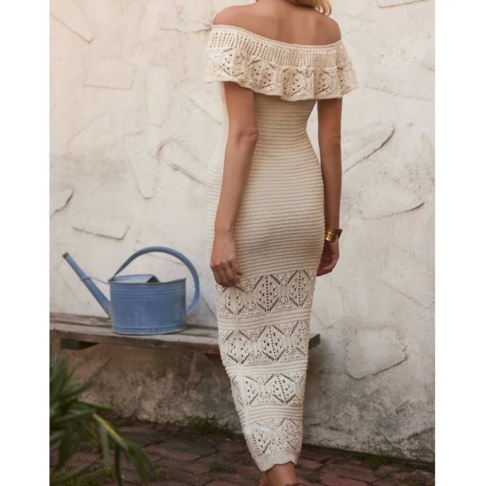 Anthropologie Mara Off-The-Shoulder Sweater Midi Dress | Sz S - Picture 2 of 8